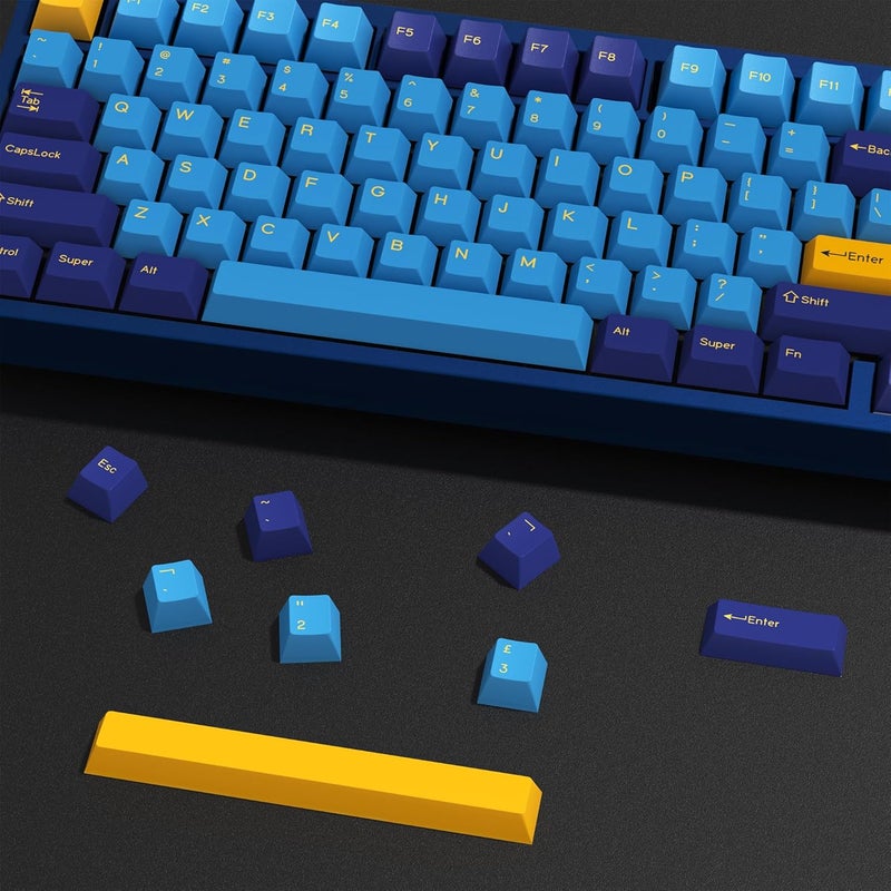 KBDiy Nautilus PBT Double Shot Keycap Set,176 Keys Blue Purple Custom Key Cap Keycaps 60 Percent Cherry Profile Keycaps for 61/64/68/84/87/100/104/108 Mechanical Keyboard - Image 4